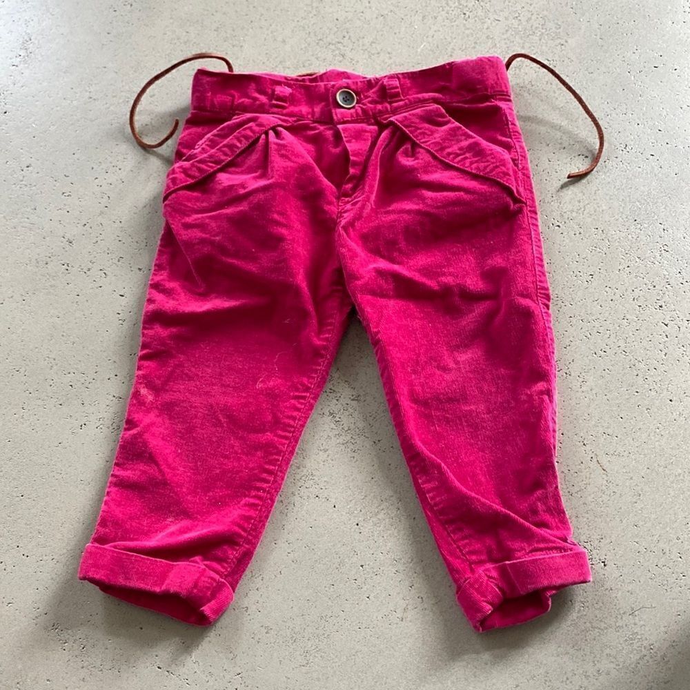 Zara hot pink corduroy pants 9-12M